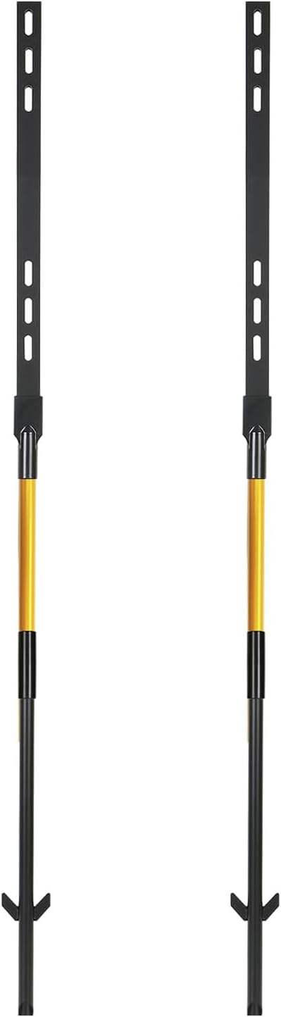 2 Pack 48 Inches Yard Stake for Outdoor Lawn 4ft Heavy Duty Metal Sign Holder Durable Posts for Outside Traffic Road Driveway Stand Parking Stop Durable Fits Signs 10 to 18 Inch Adjustable Black Gold